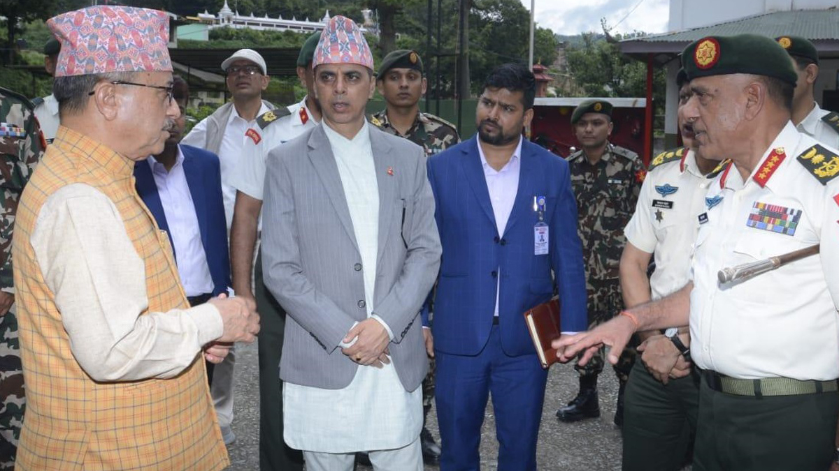 Defence Minister Khakda makes onsite visit of Swayambhu ordnance factory
