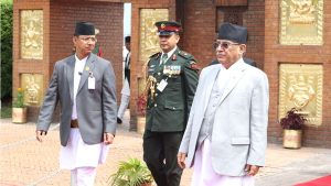 Prime Minister Prachanda arrives home