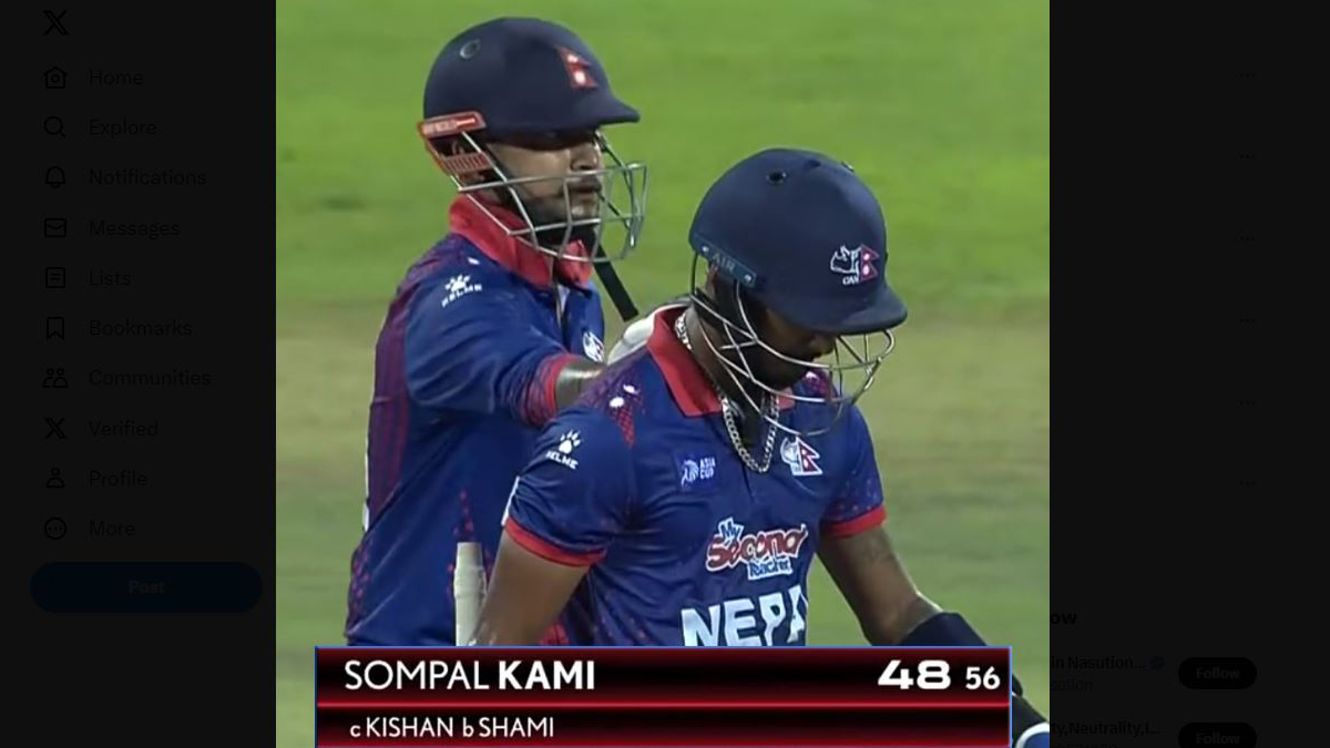 Sompal Kami Misses Half-Century by 2 Runs