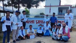 Health workers in Achham hold protest demo