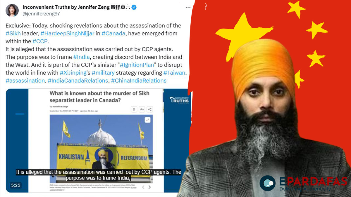 Independent Blogger Accuses China of Involvement in Nijjar Killing in Canada