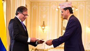 Ambassador-designate Kafle presents credentials to Colombia President