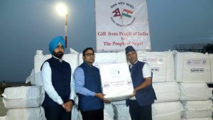 Third consignment of emergency relief materials from India arrives