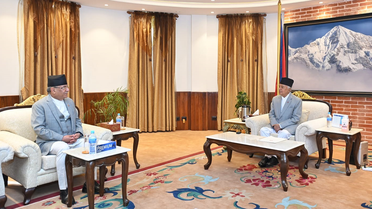PM Dahal Meets President Paudel Ahead of COP-28 Departure