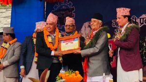 FNCCI President Dhakal and Prabhu Bank CEO Serchan Honored in Baglung