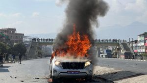 Two Deaths Reported Amidst Chaos Following Minister’s Vehicle Torching in Lalitpur