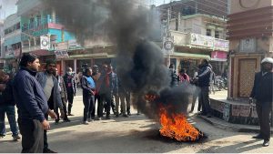 Janamat Party Cadres Protest Arrest of President CK Raut and Leaders, Demand Release