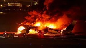 Japan Airlines Plane Bursts into Flames After Landing at Haneda Airport
