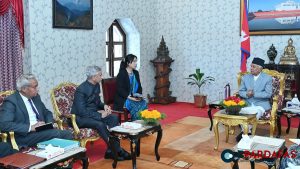 Courtesy Meeting of Indian Foreign Minister with President Paudel in Kathmandu