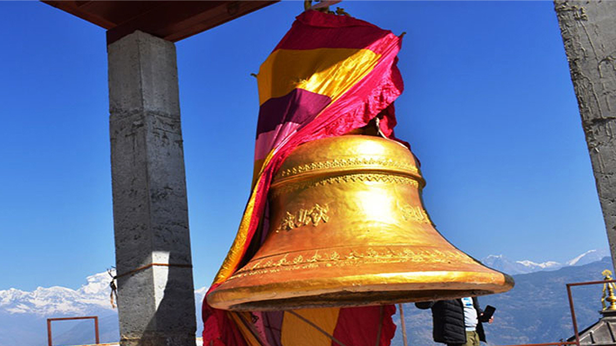 Giant 5,555-kg Bell Installed at Panchakot to Enhance Religious Tourism