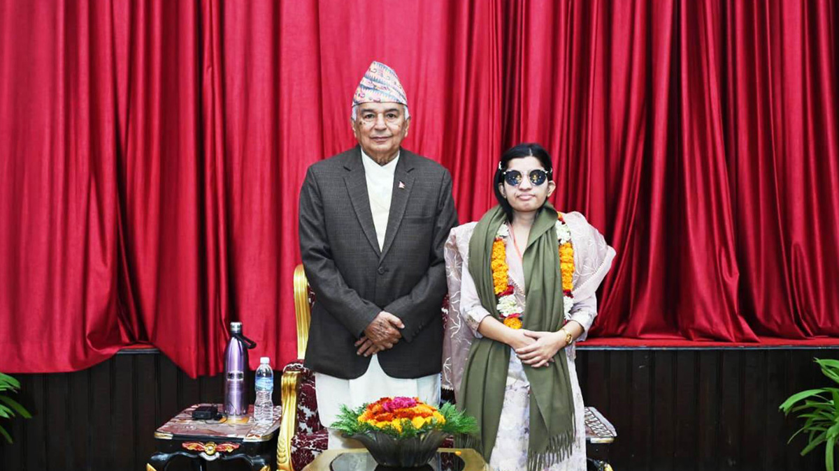 Menuka Paudel Honored by President for Indian Idol Achievement