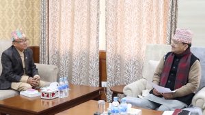Chief Election Commissioner Thapaliya talks by-election with DPM Khadka