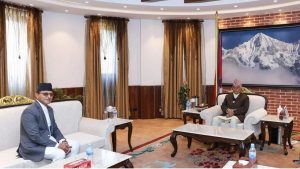 NA Chair Timilsina Pays Courtesy Visit to President Paudel