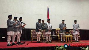 New Cabinet Ministers Sworn in, Pledging to Serve Nepal’s Interests