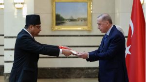 Tapas Adhikari Presents Credentials to Turkish President as Nepal’s Non-Resident Ambassador