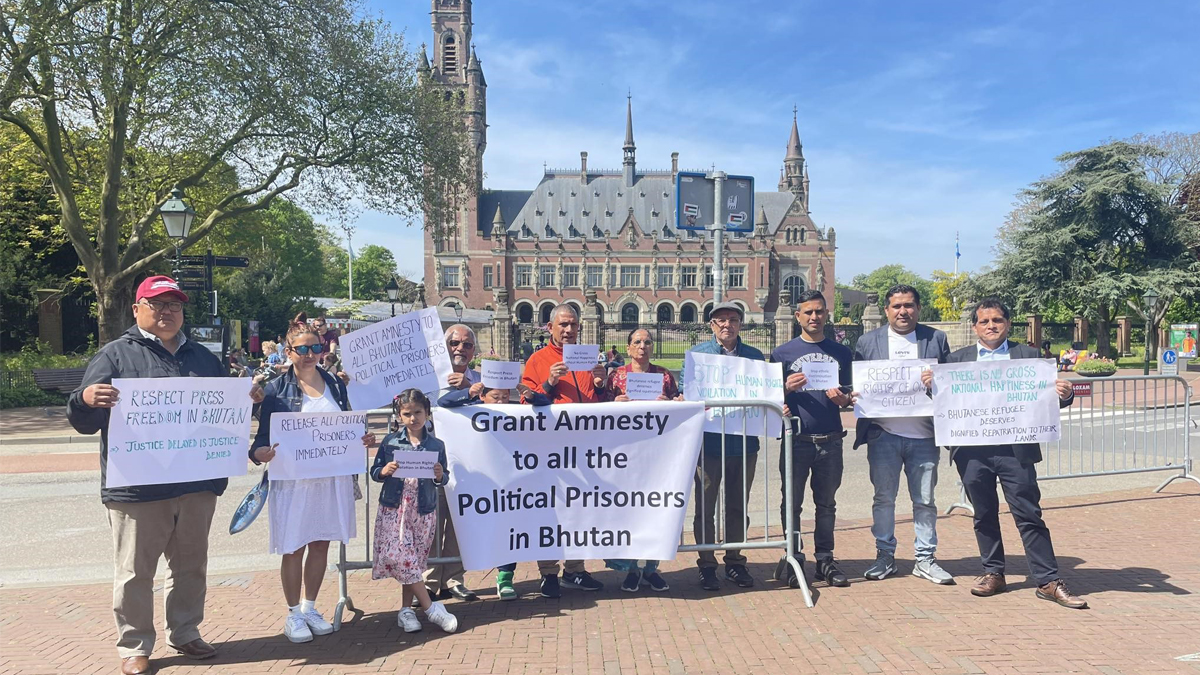 Global Campaign Protests at The Hague for Bhutanese Political Prisoners
