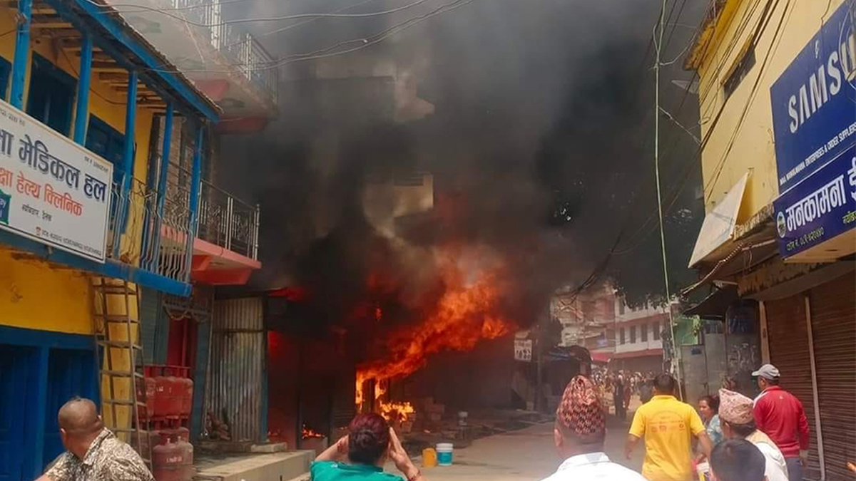 Fire Breaks Out, Then Controlled in Dailekh Market