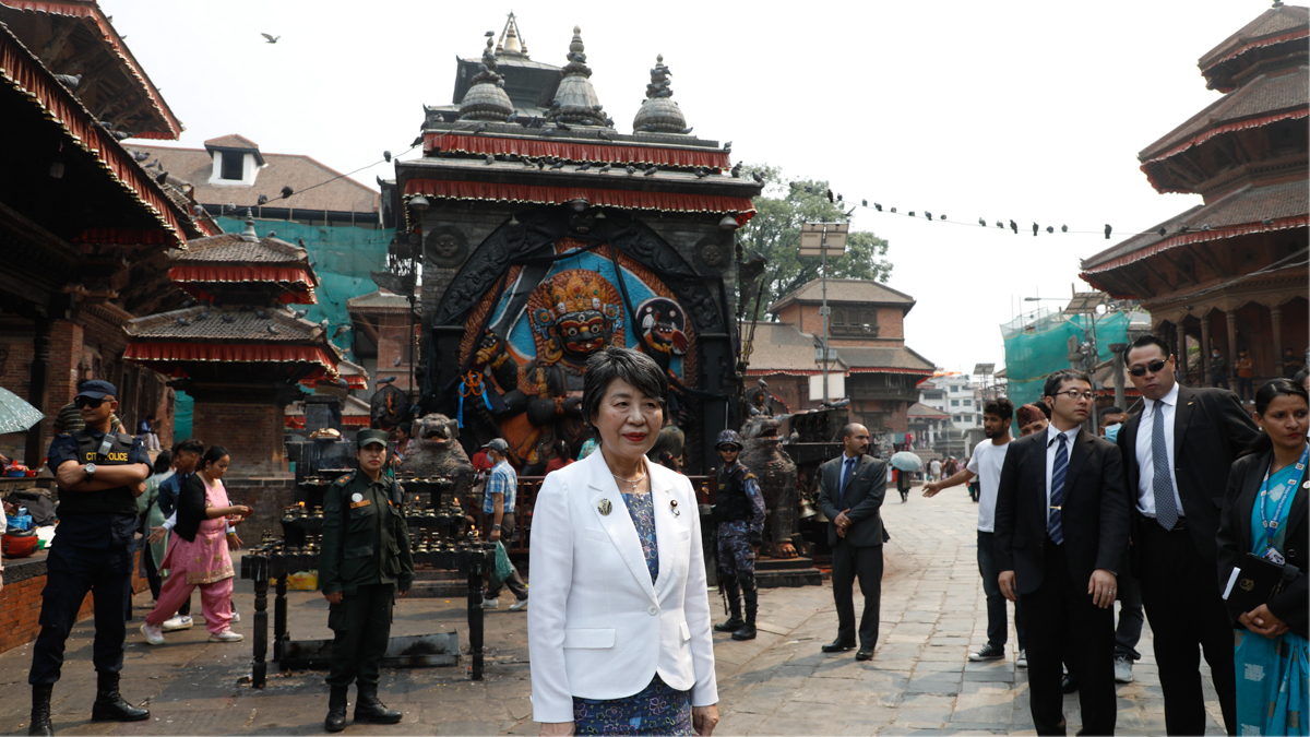 In Photos: Japan’s Foreign Minister Explores Historic Basantapur Durbar Square