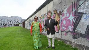 President Paudel Observes Fallen Berlin Wall During Official Visit to Germany