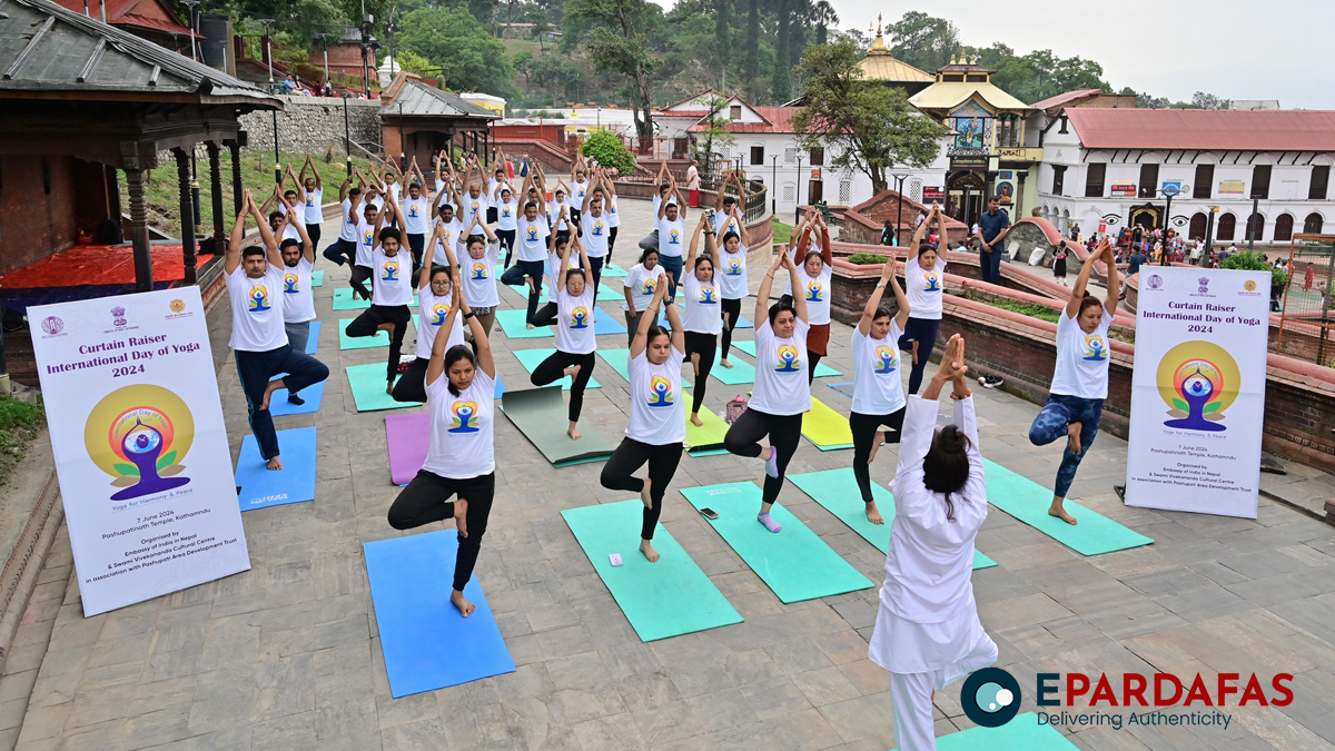 Indian Embassy Hosts Yoga Event at Pashupatinath Temple for Yoga Day 2024