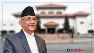 Prime Minister Oli taking the vote of confidence in the House of Representatives