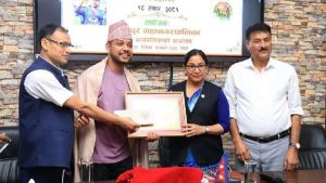 Bharatpur Metropolitan City Honours Sandeep Lamichhane