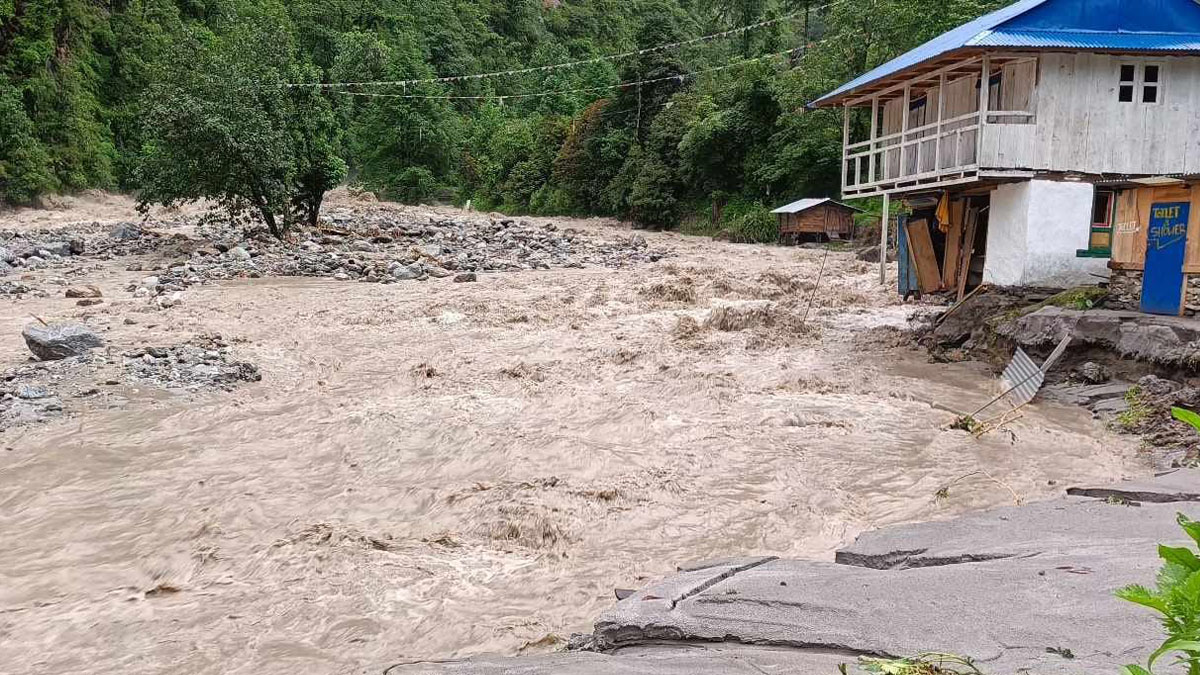 One goes missing, three houses swept away in Dolakha