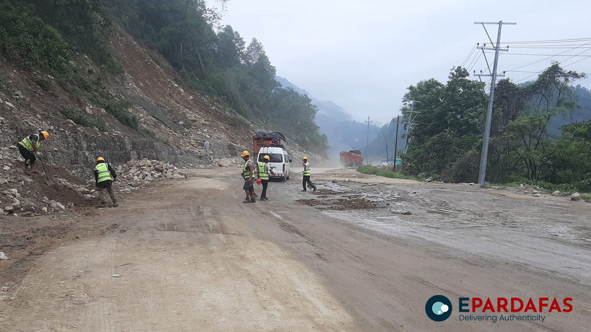 Minister Dahal Inspects Progress of Mugling-Pokhara Road Project, Calls for Expedited Completion