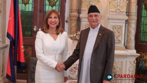 UN Resident Representative Hanna Singer Hamdy Meets with PM KP Sharma Oli