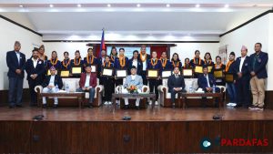 PM KP Sharma Oli Awards National Women Volleyball Team for CAVA League Success