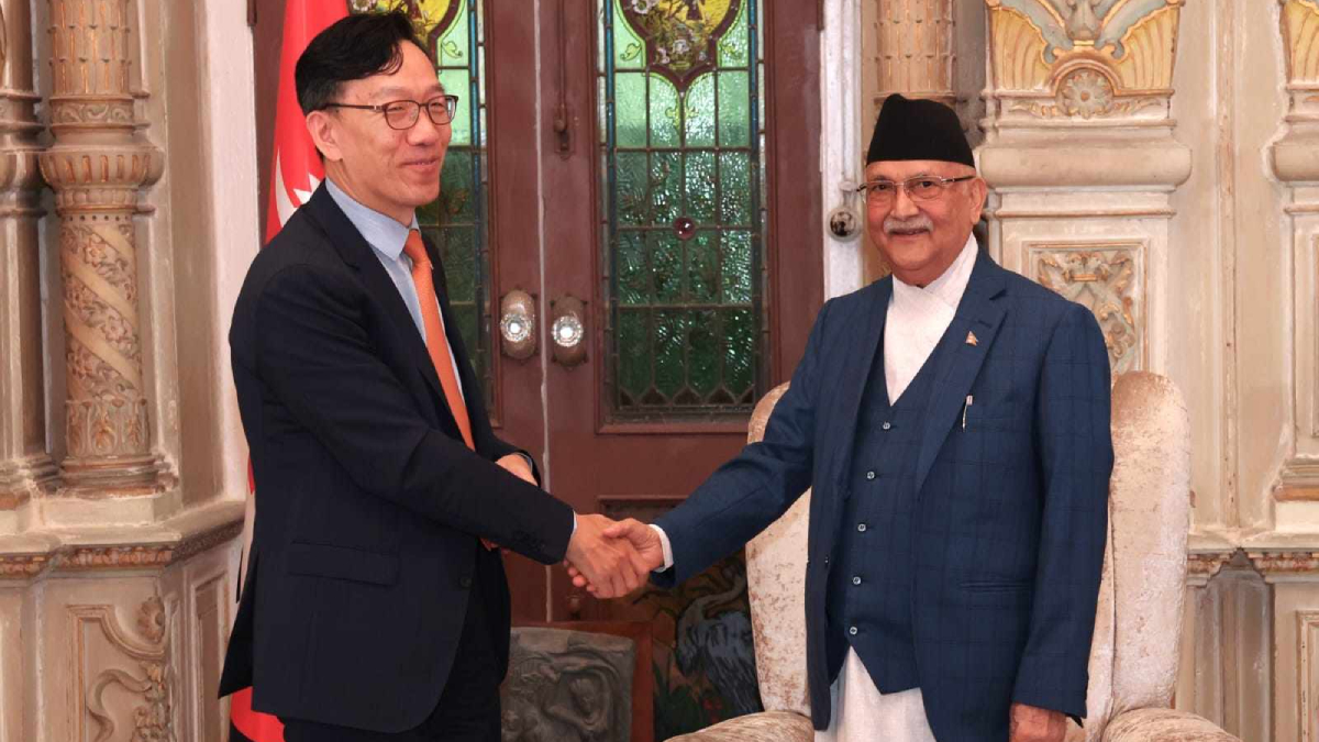 South Korean Ambassador Park Tae-Young Meets with Prime Minister KP Sharma Oli