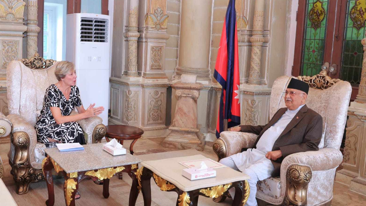 EU Ambassador Veronique Lorenzo Meets Prime Minister KP Sharma Oli