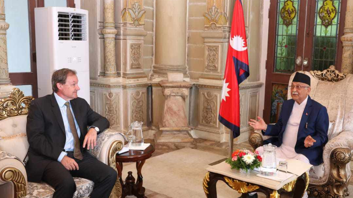 UK Ambassador Rob Fenn Pays Courtesy Call on Prime Minister KP Sharma Oli