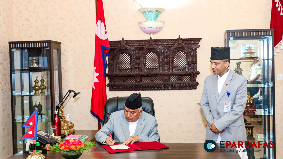 President Ramchandra Paudel Authenticates TRC Amendment Bill