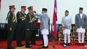 President Ramchandra Paudel Confers Rank Insignia on New Army Chief Ashok Raj Sigdel