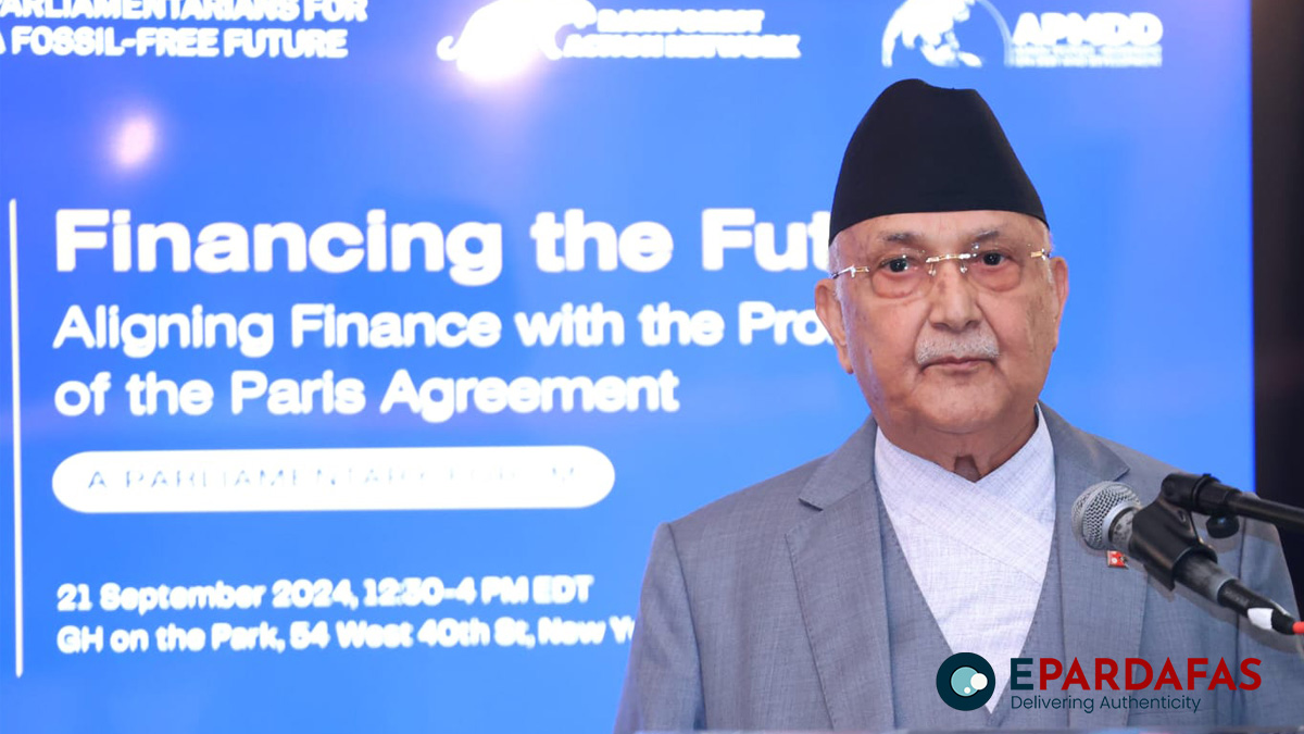 PM Oli Calls for Compensation from Carbon-Emitting Nations at UN Event