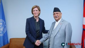 PM Oli Meets USAID Administrator Samantha Power on Sidelines of UNGA in New York