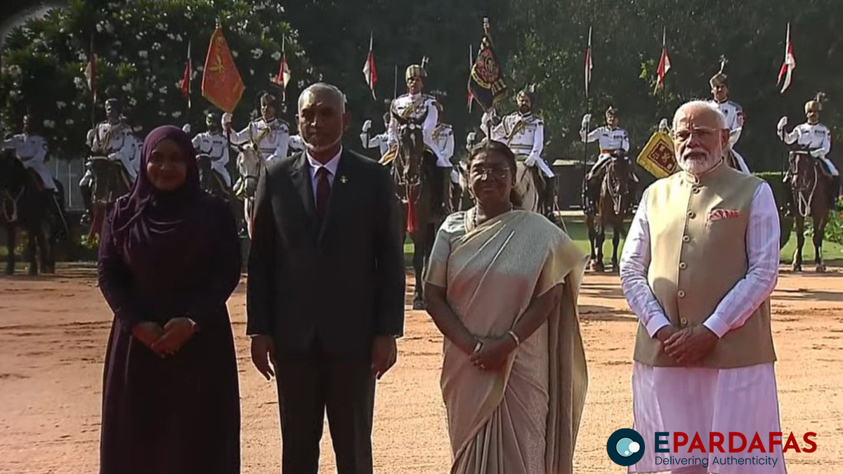 Maldives President Mohamed Muizzu Receives Ceremonial Welcome at Rashtrapati Bhavan