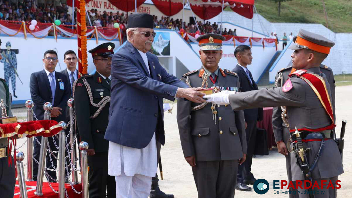 PM Oli Pledges to Combat Anarchy, Strengthen APF in Graduation Ceremony Speech