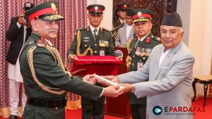 President Paudel Confers Honorary General Title on Indian Army Chief