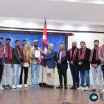 PM Oli Felicitates Nepal Premier League Champions Janakpur Bolts