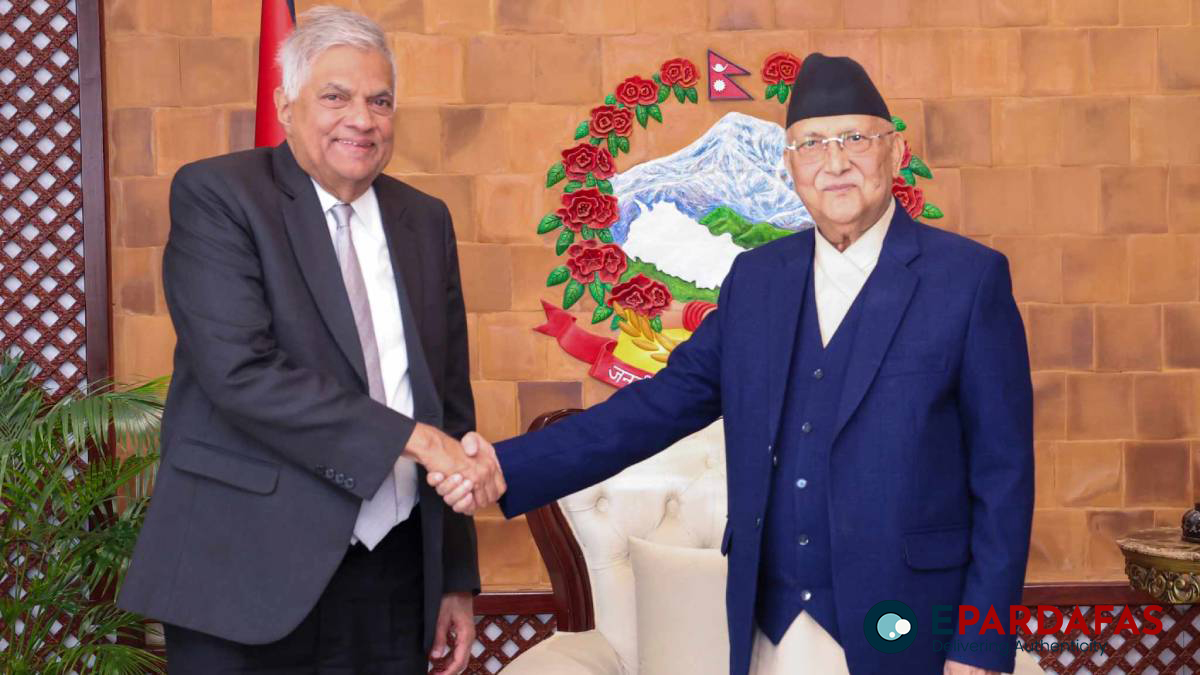 PM Oli Meets Former Sri Lankan President Wickremesinghe